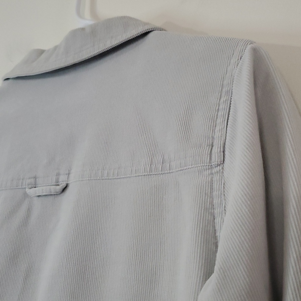 Boden Day Dress Size 4 Petite Light Grey Micro Cordoroy Collared - Picture 12 of 15